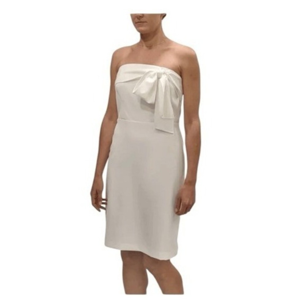 Sam Edelman Ivory Strapless‎ Bow Sheath Mini Cocktail Dress M